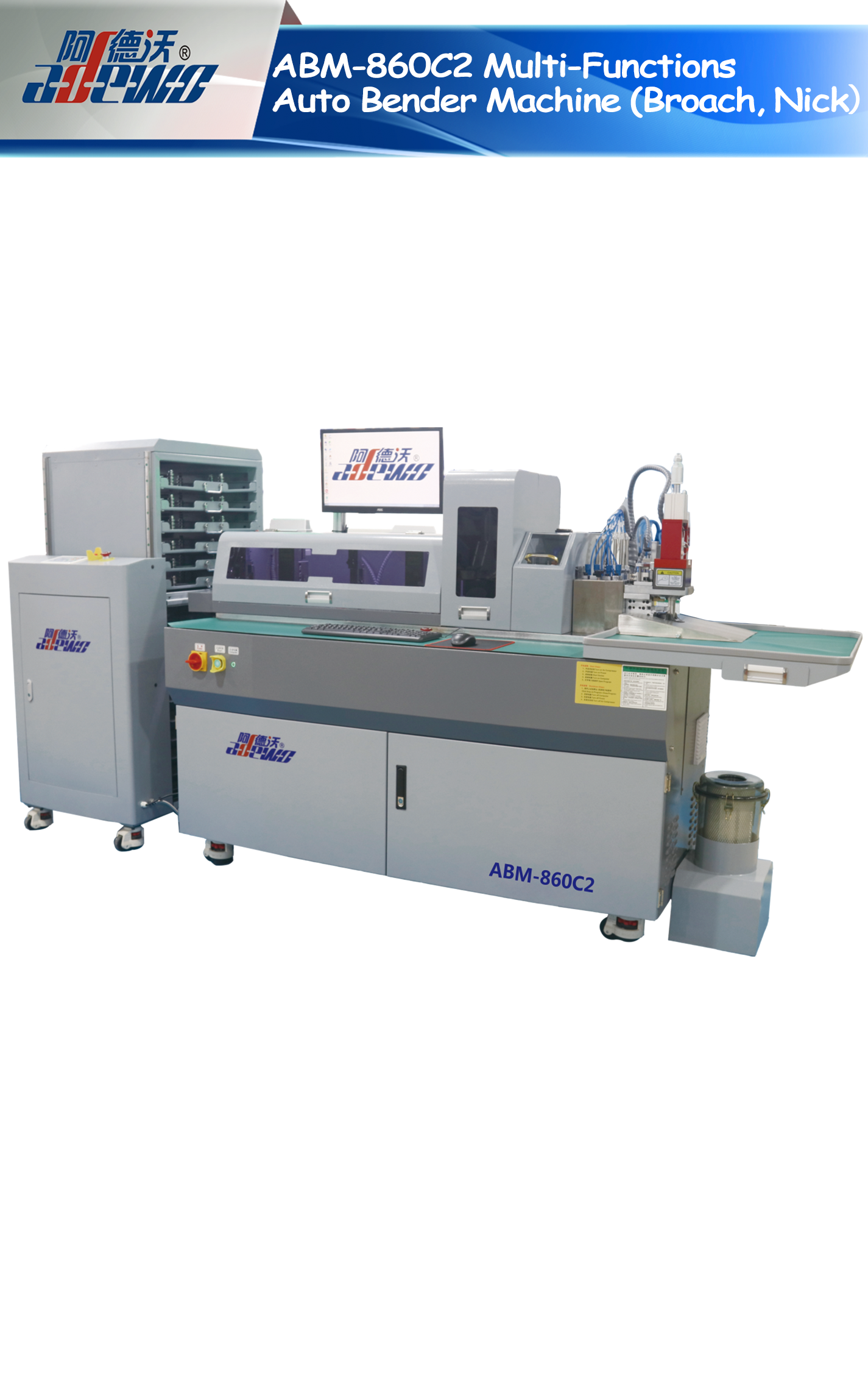 Mesin Bender Otomatis Multi-Fungsi ABM-860C2 (Broach, Nick)
