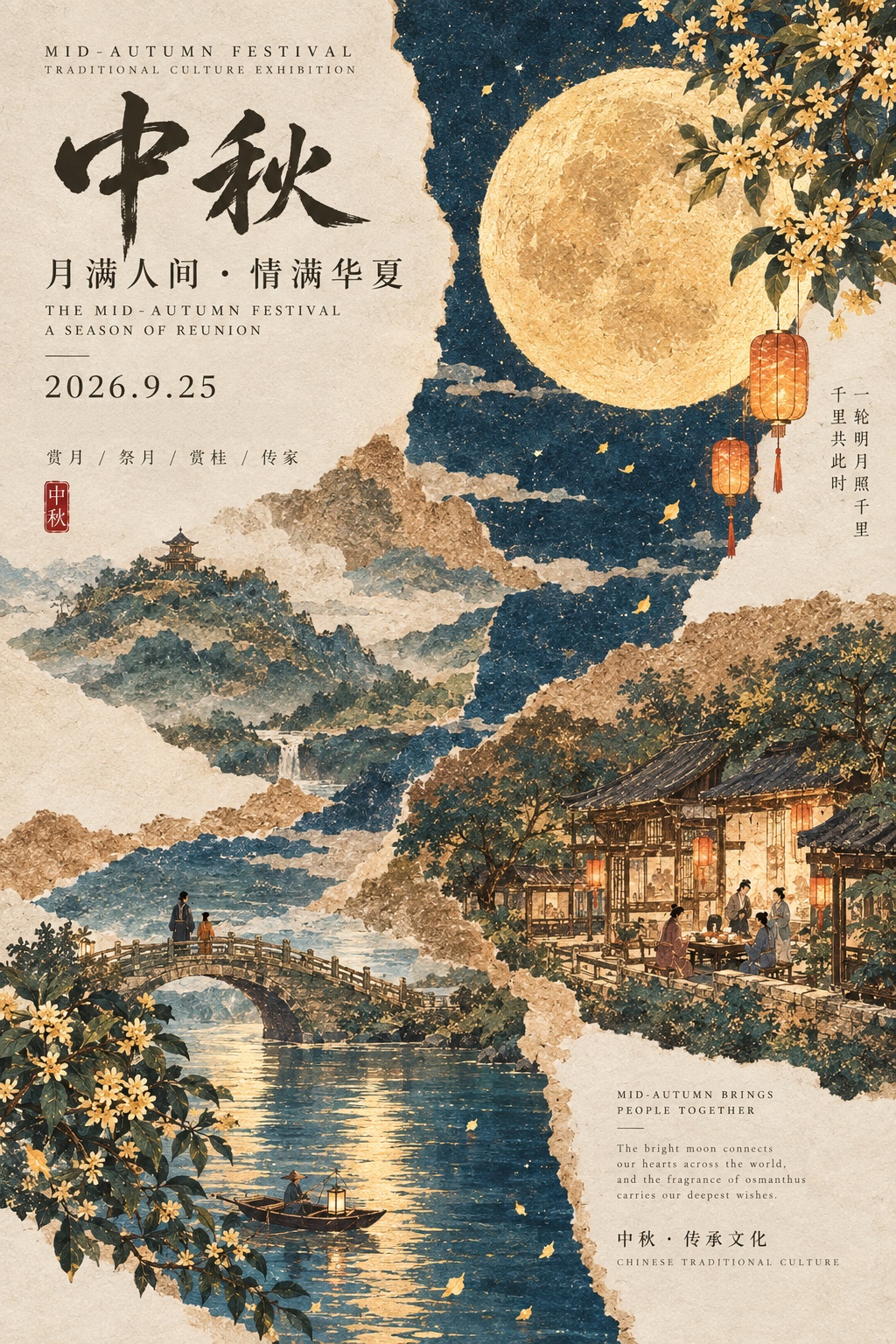 Rembulan padhang ora ngerti wates; kita nuduhake kabungahan reuni-Adewo pengin sampeyan Happy Mid-Autumn Festival.